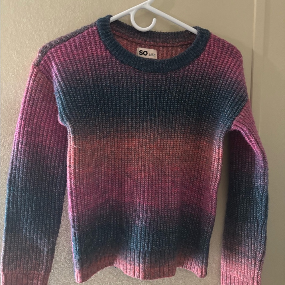 SO Gradient Pink and Blue Crew Neck Top